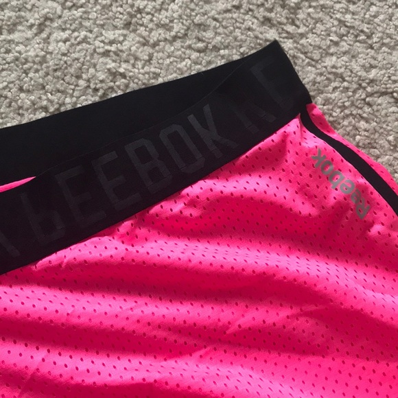 Neon Pink Reebok Running shorts - Picture 2 of 2